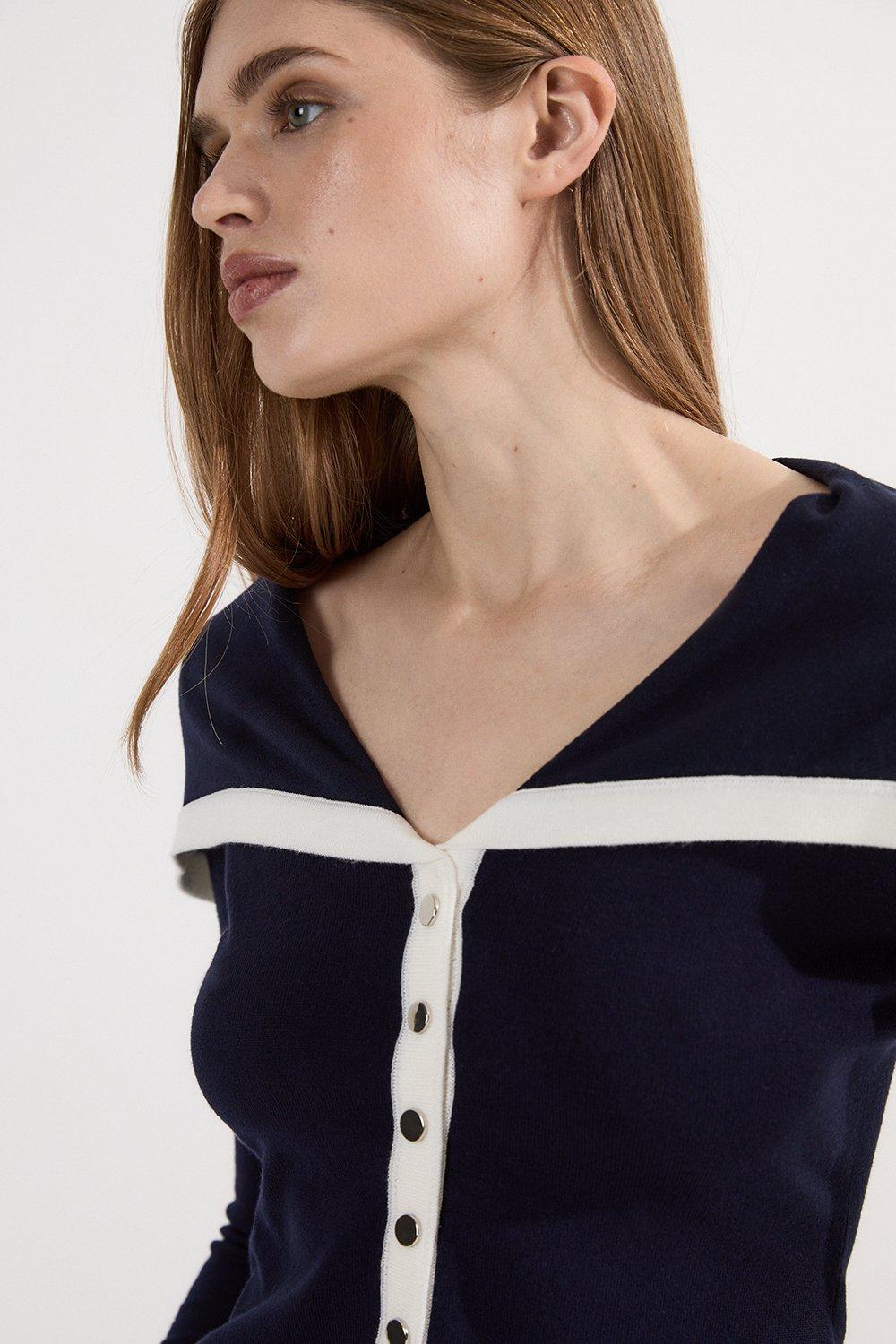 Plus size Cashmere Wool V Neck Cardigan | Karen Millen
