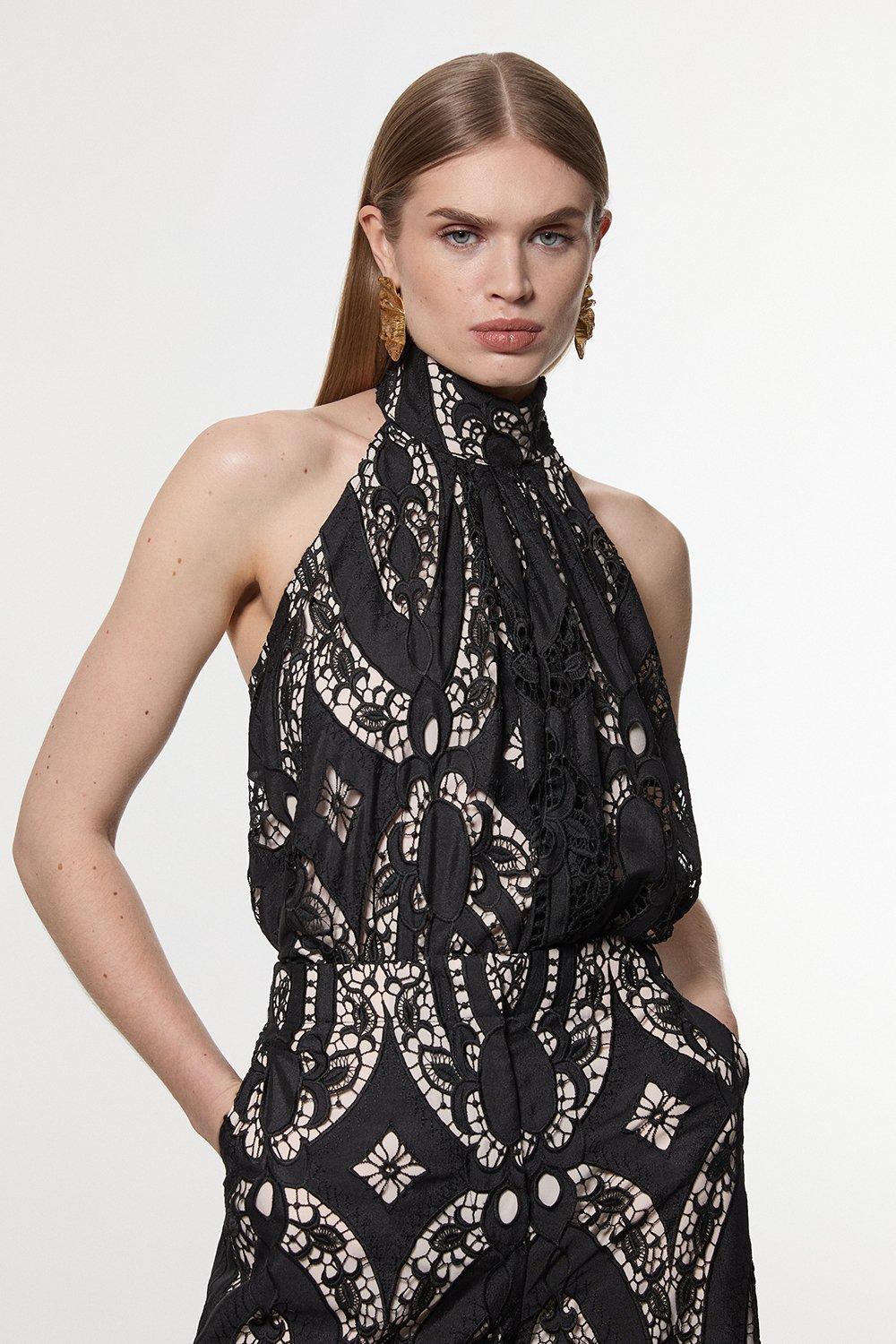 One Shoulder Metallic Woven Top | Karen Millen