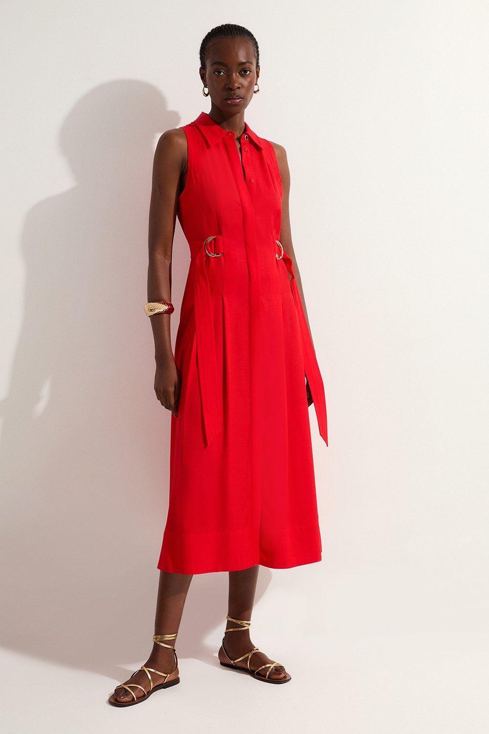 【Karen Millen】カットワーク 刺繍 ウーブン プロムドレス Linen Cutwork Embroidery Woven Midi Dress | Karen Millen