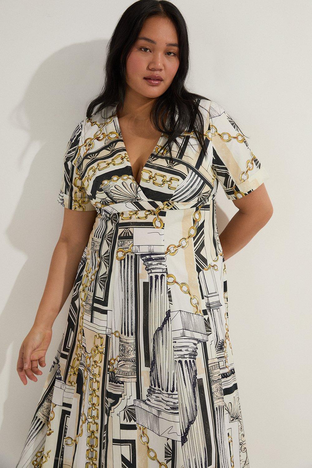 Neon Flash Print Drape Jersey Midaxi Sundress | Karen Millen