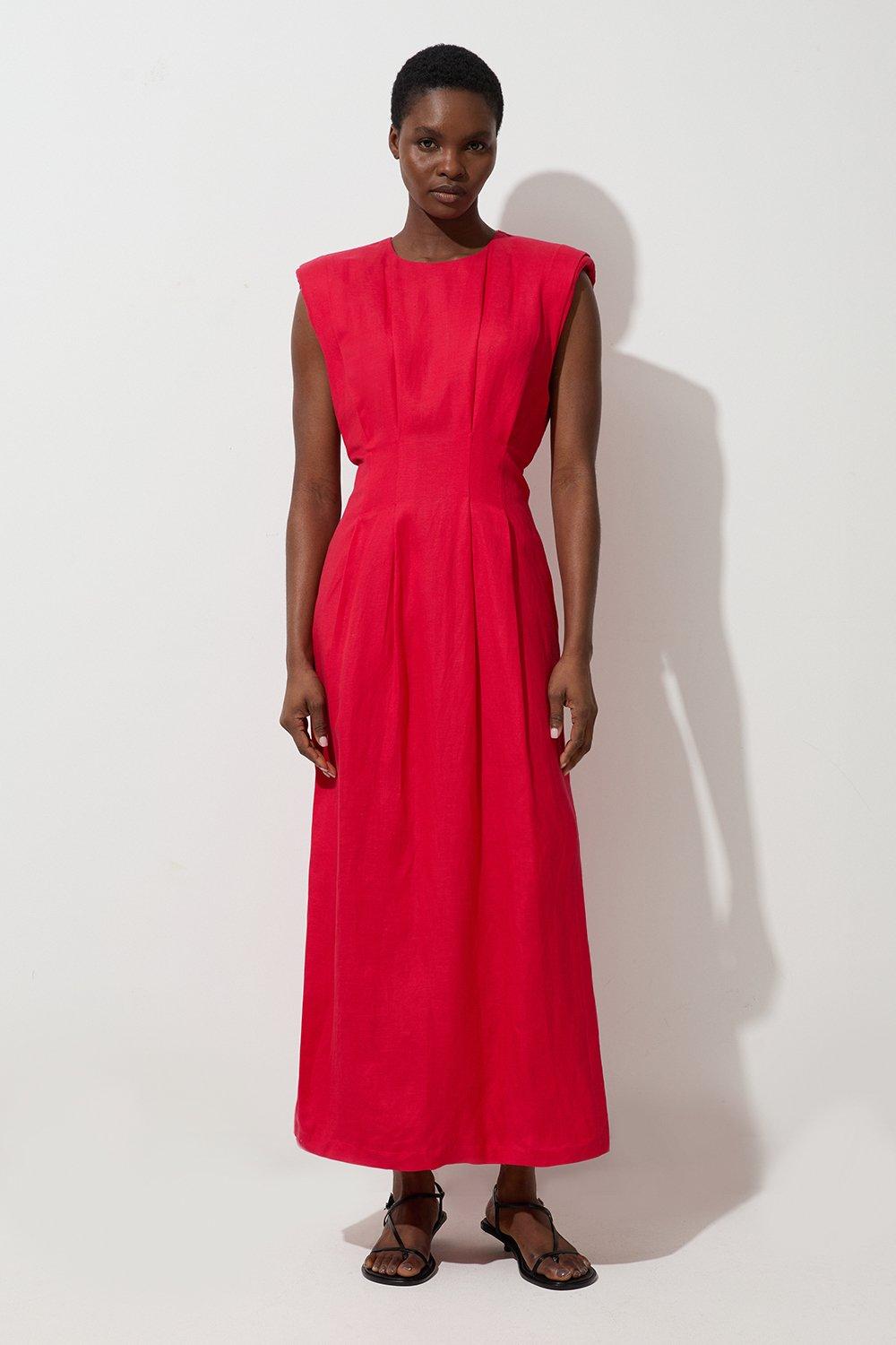 Embellished Plunge Batwing Woven Maxi Dress | Karen Millen