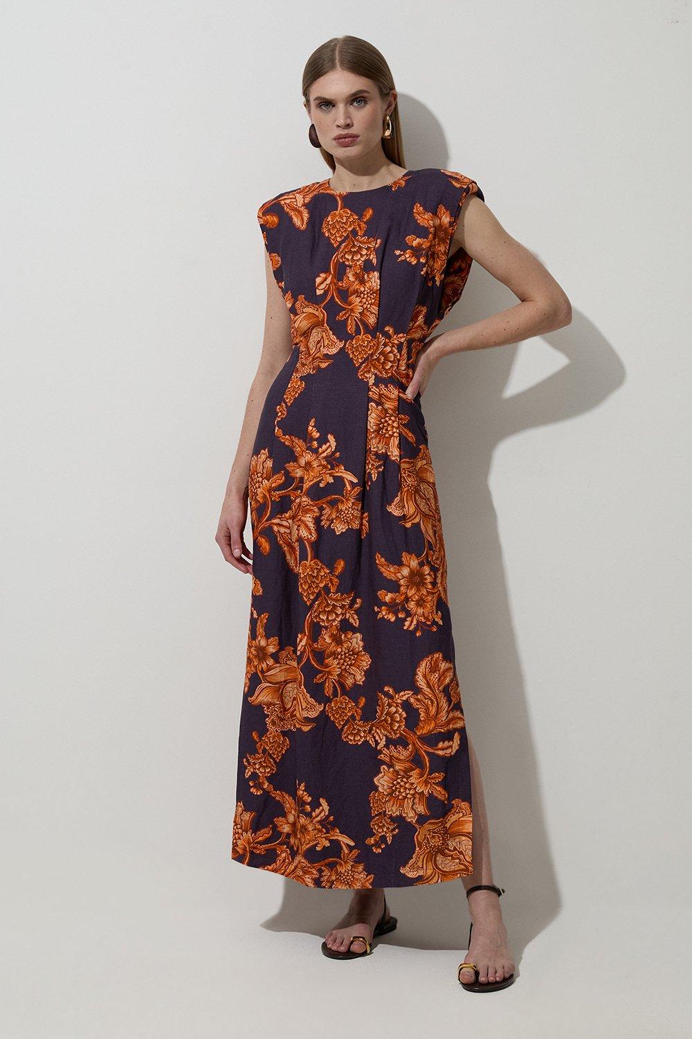 Soft Woven Jacquard Belted Shirt Dress | Karen Millen