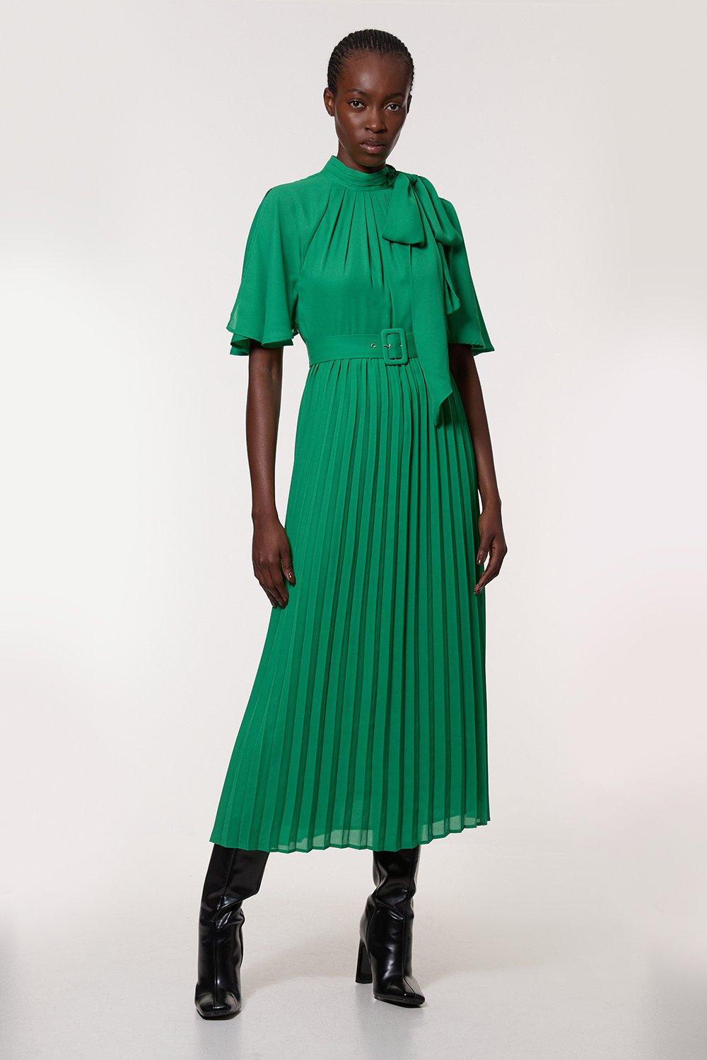 ◆KAREN MILLEN◆フロントホルターベルトジャンプスーツ/green Tall Twill Maxi Woven Shirt Dress With Belt | Karen Millen