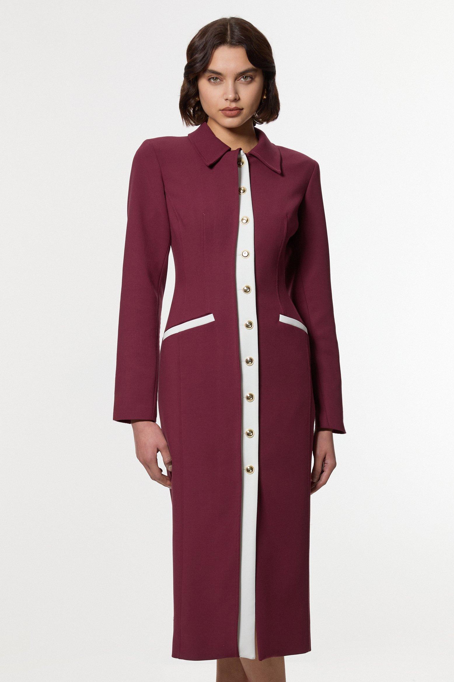 Tailored Belted Midi Shirt Dress | Karen Millen
