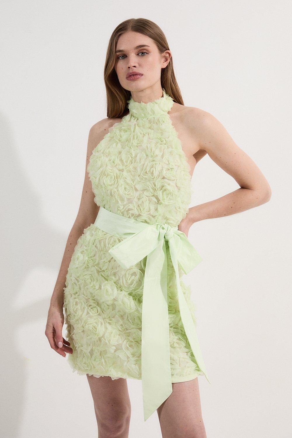【EMIS】25SS/韓国人気 ★ MINI CORSAGE DRESS ★ 2COLOR Floral Boho Mini Dress Flowy Chiffon Spaghetti Strap Corset