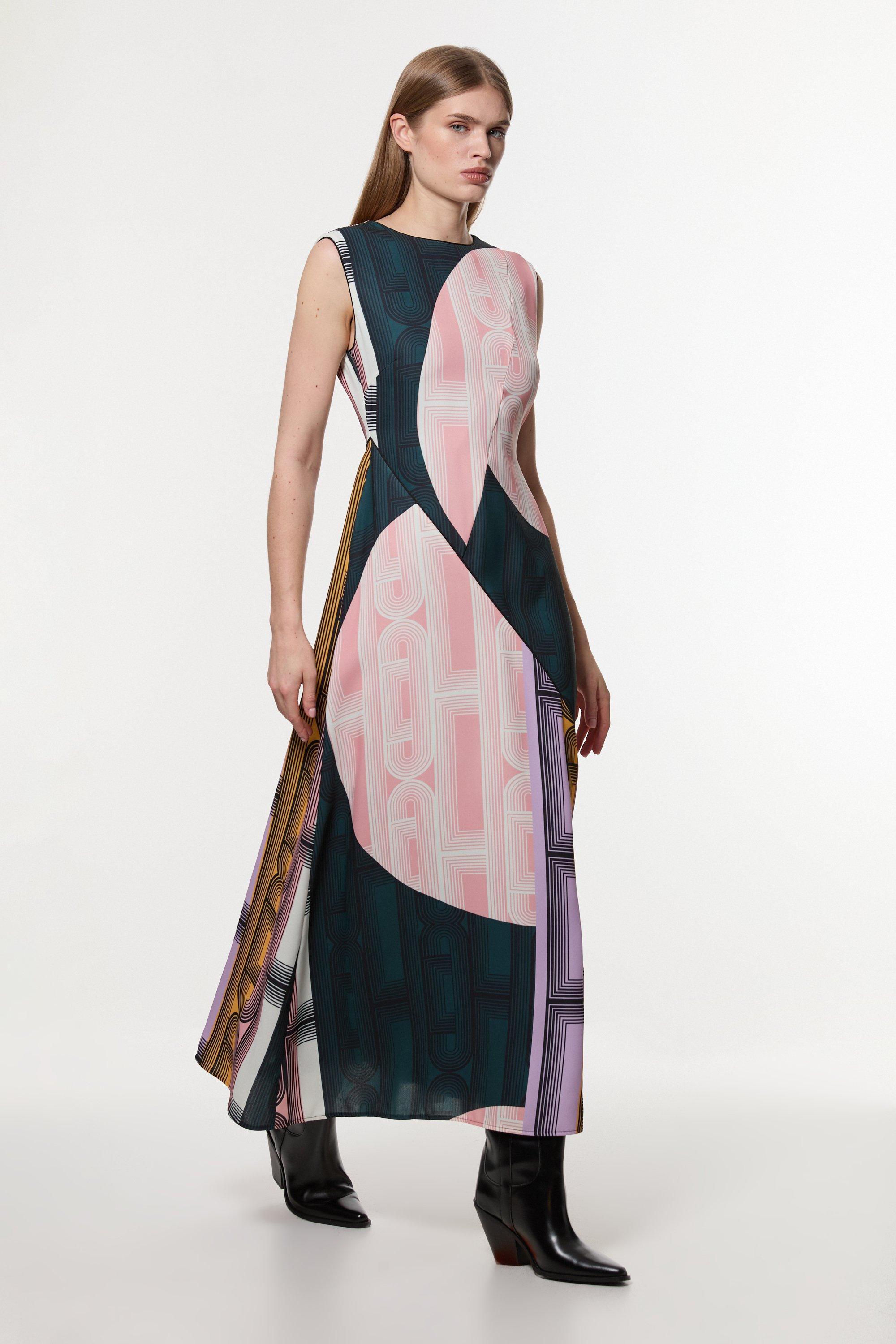 Petite Ombre Floral Soft Pleated One Shoulder Maxi Dress
