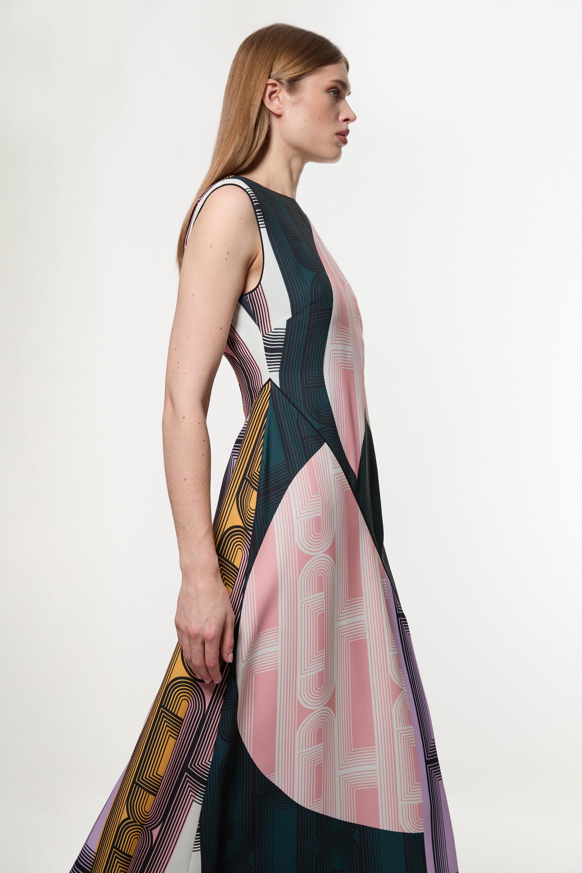 Strappy Metallic Thread Ruffle Midaxi Dress | Karen Millen