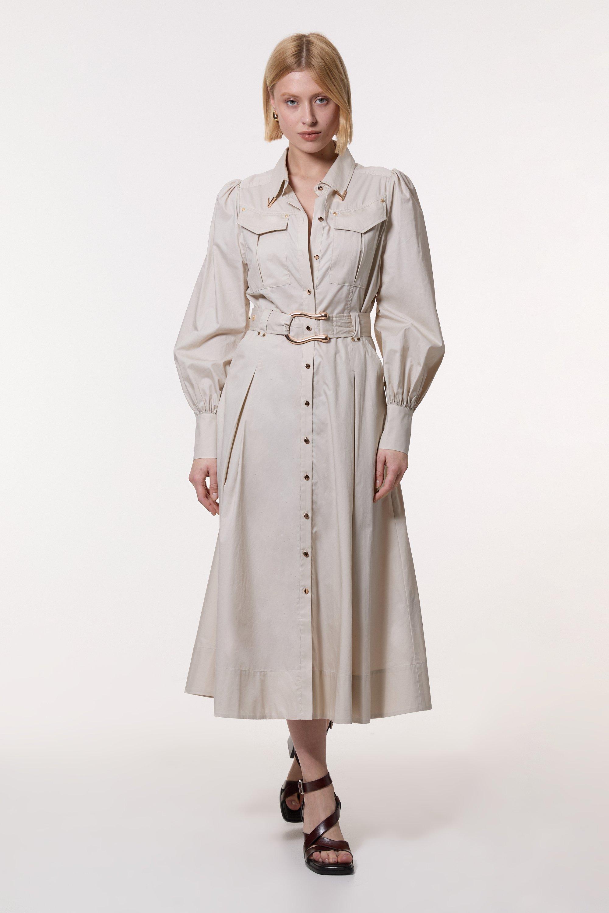 Viscose Floral Border Shirt Maxi Dress | Karen Millen