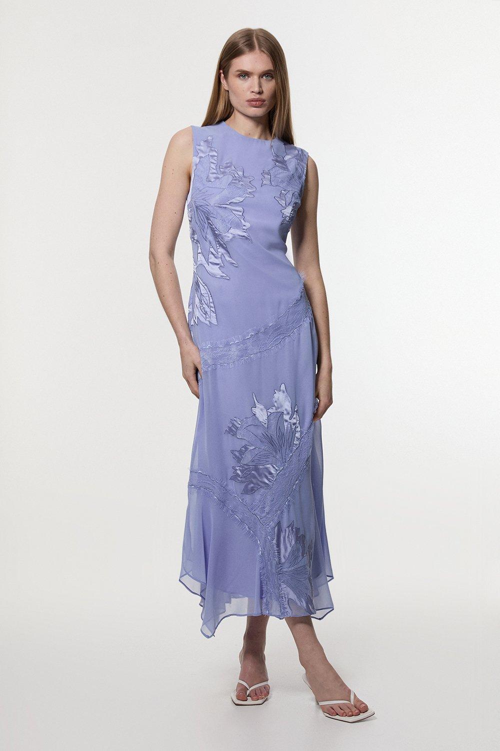 Strappy Metallic Thread Ruffle Midaxi Dress | Karen Millen
