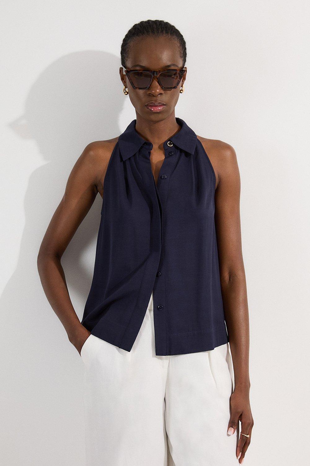 Tall Satin Printed Woven Shirt | Karen Millen