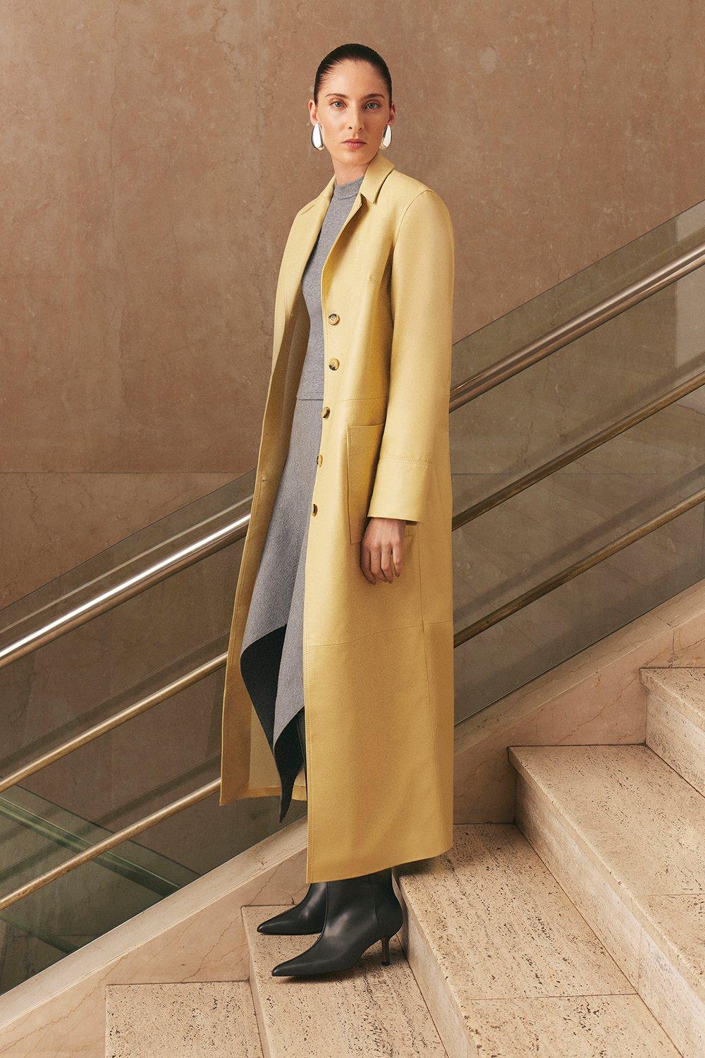 Leather Cropped Trench Jacket | Karen Millen