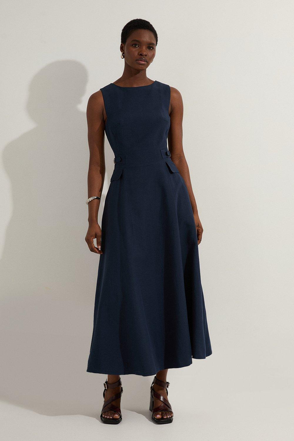 Tailored Full Skirted Maxi Shirt Dress | Karen Millen