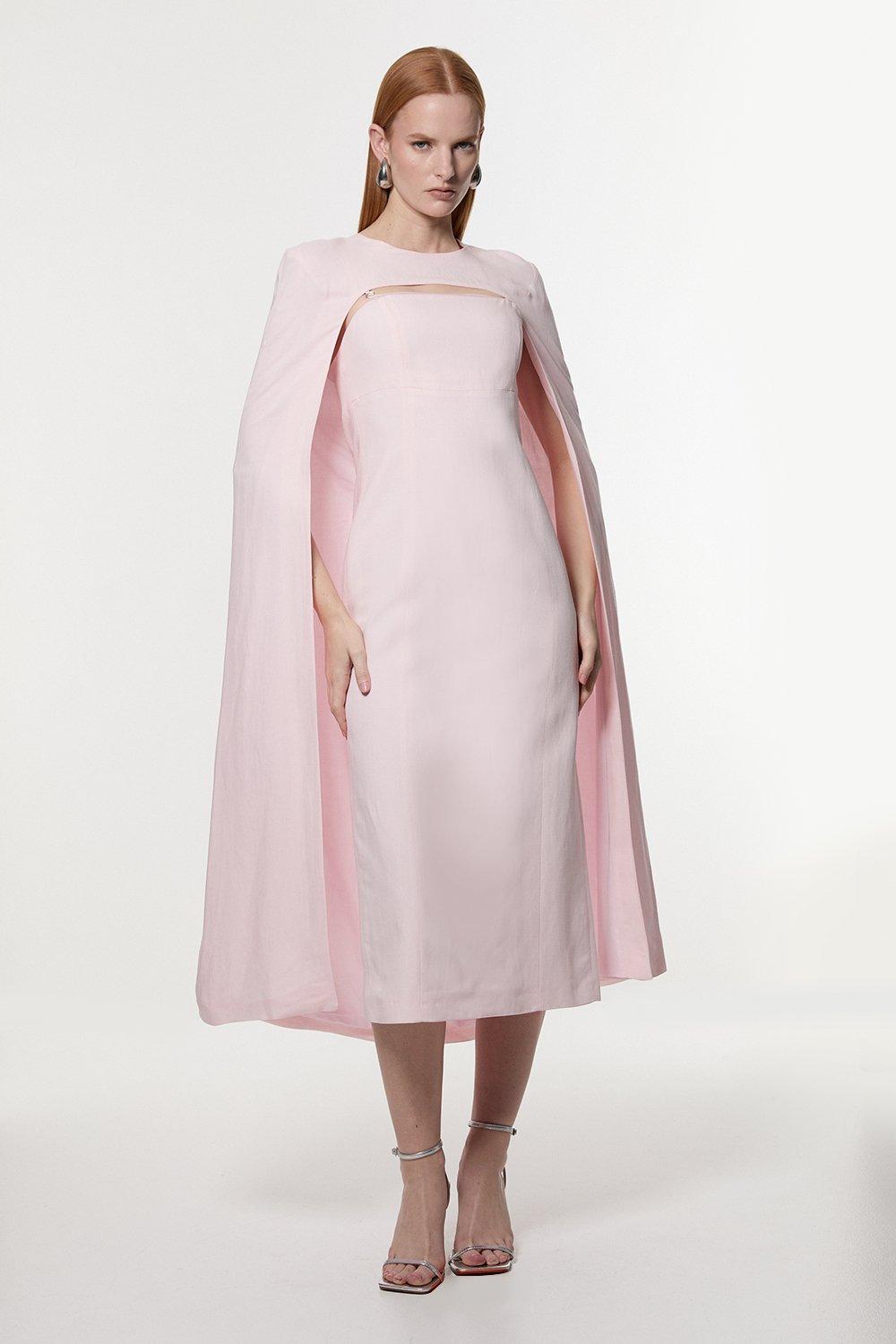 KAREN MILLEN ミディドレス プリーツ Ｖネック 襟 長袖 ベルト KAREN MILLEN ミディドレス プリーツ Vネック 襟 長袖 ベルト