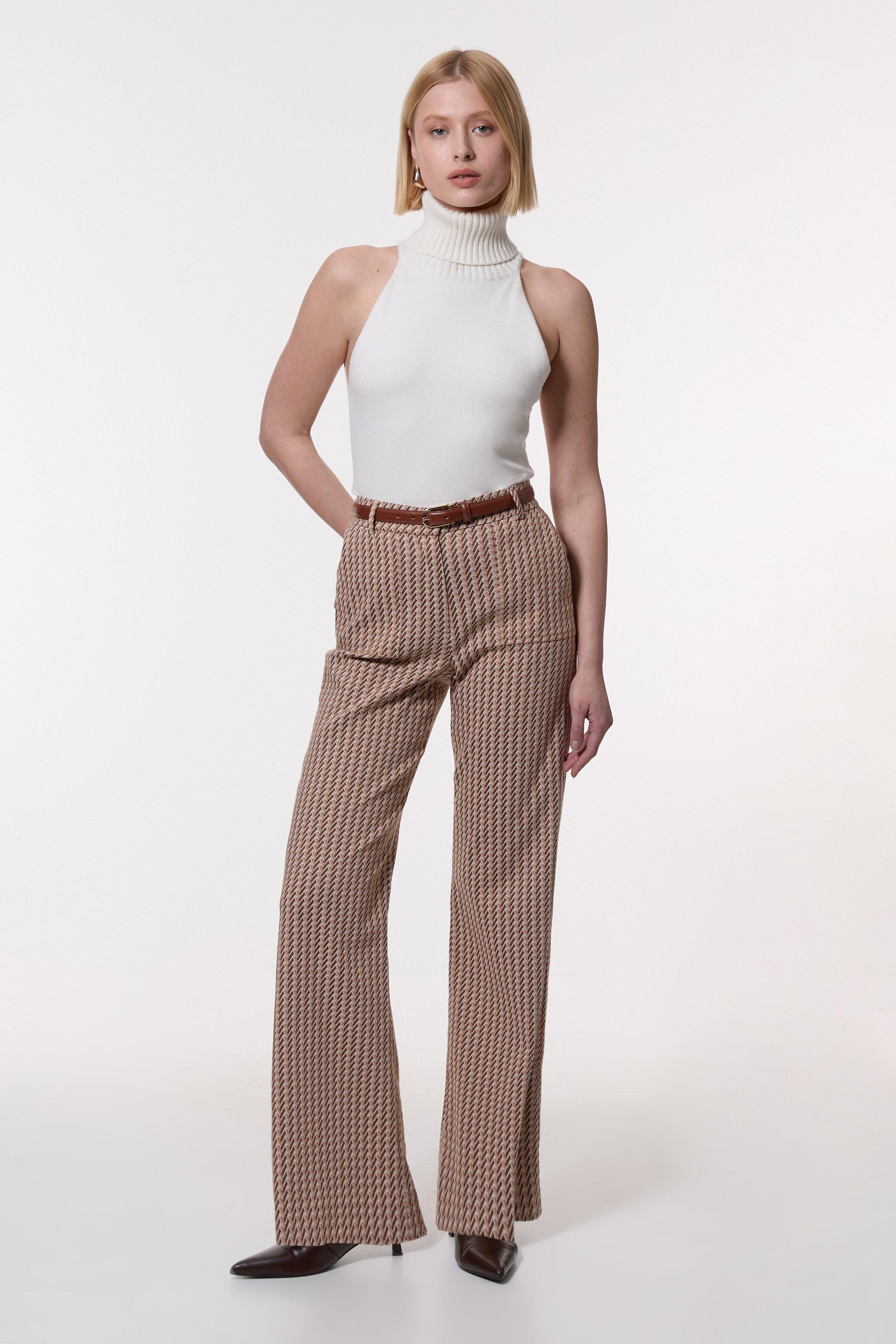 Tailored Wool Blend Wide Leg Pants | Karen Millen