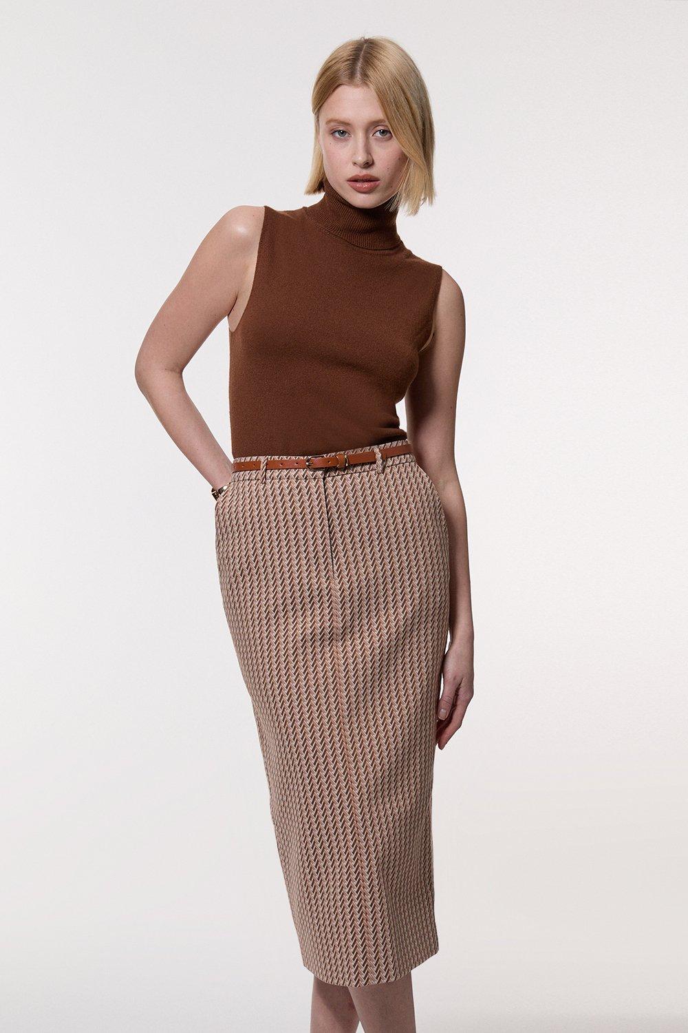 Scallop Beaded And Embellished Midi Skirt | Karen Millen