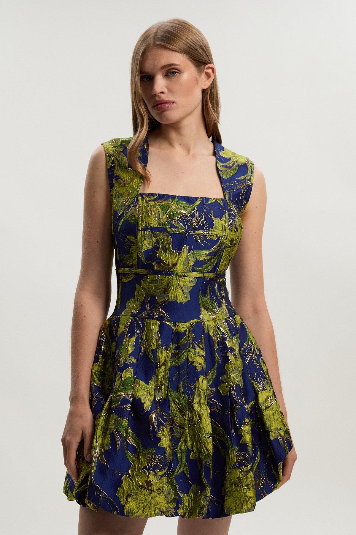 Paisley Ladder Trim Lace Woven Mini Dress | Karen Millen