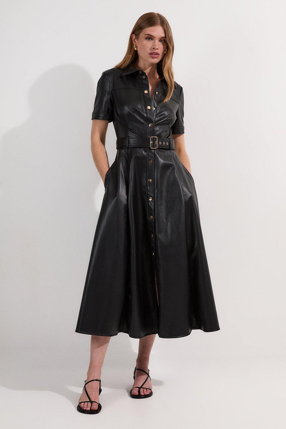 ★Karen Millen★ コンパクトエッセンシャルテーラードドレス Compact Essential Tailored Sleeveless Midi Dress | Karen Millen