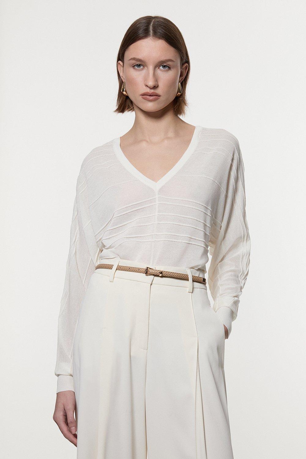 Viscose Blend Metallic Sparkle Knit Drop Shoulder Top Viscose Blend Metallic Sparkle Knit Drop Shoulder Top