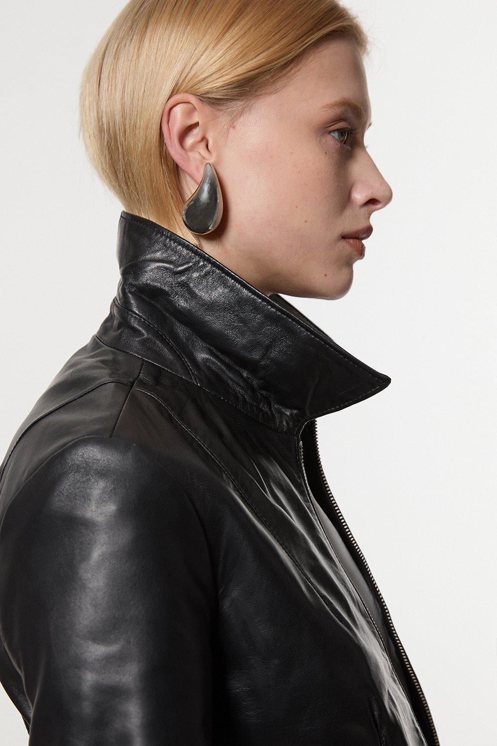 Leather Western Jacket | Karen Millen Leather Western Jacket | Karen Millen