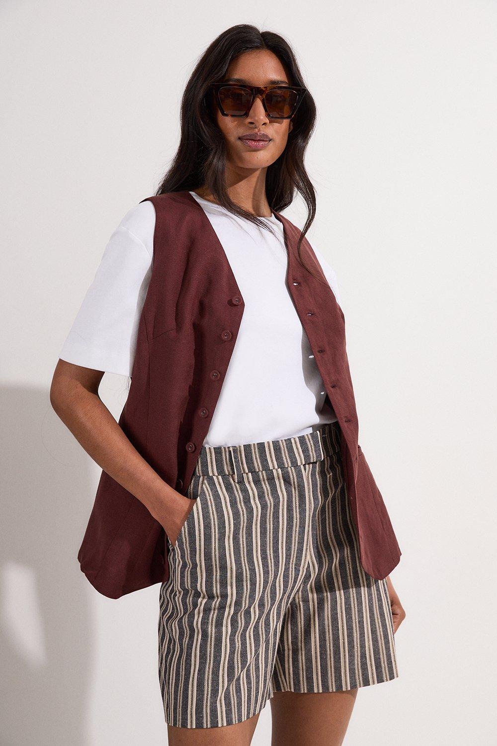 ★Karen Millen★ リネンテーラードウォーキングショート bkk22080_emerald_xl?pdp.template