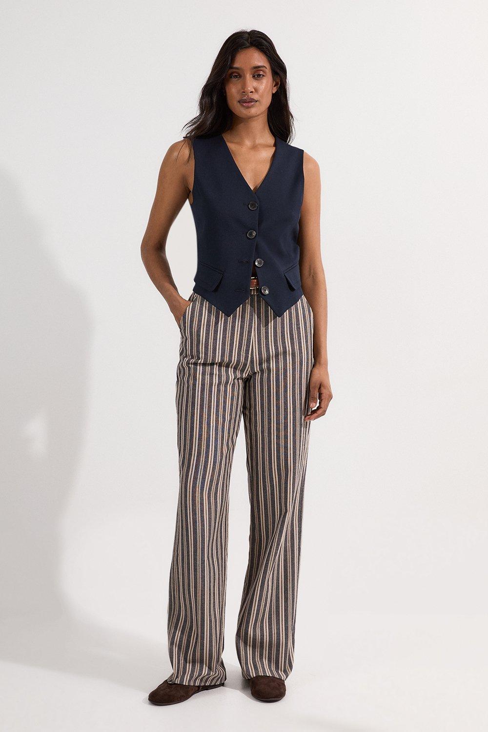 【2plan】Minimal wide tapered pants Wang Patch Wide Leg Pants