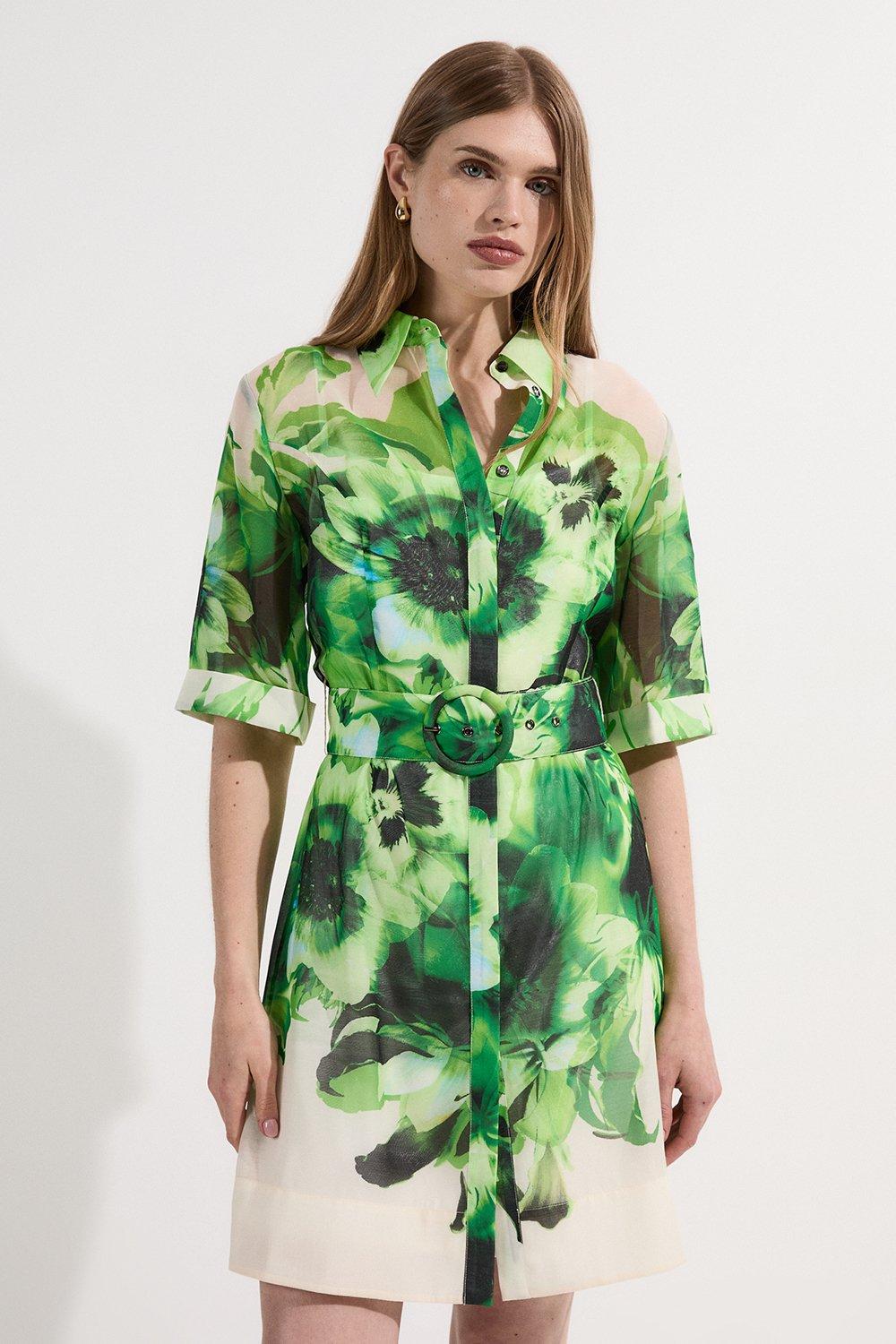 Mirrored Disc Chain Halter Mini Dress | Karen Millen