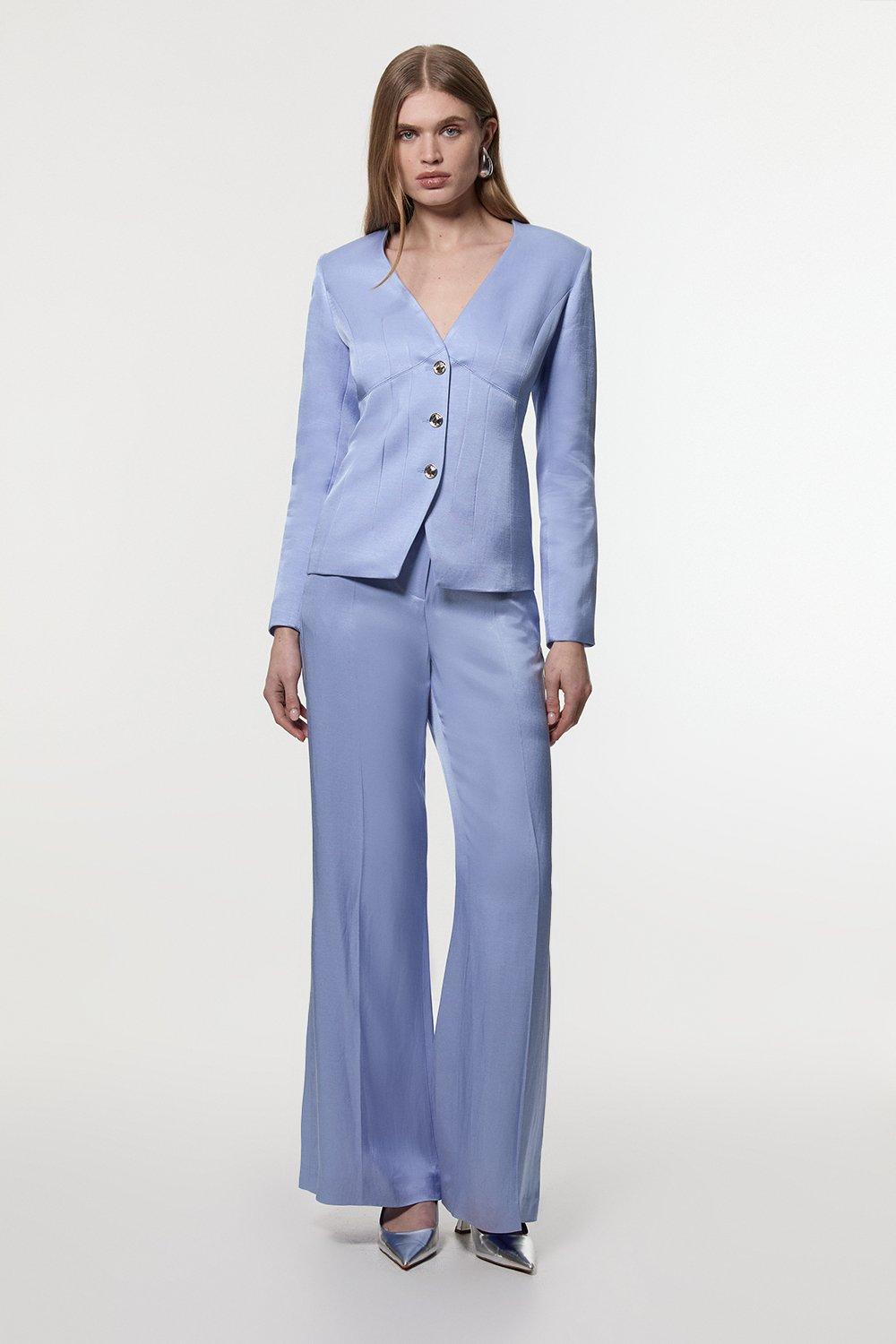 Tailored Stretch Wide Leg Trouser | Karen Millen