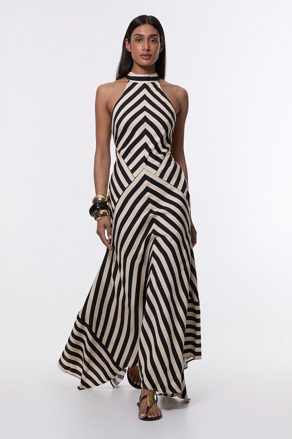 Tall Tailored Crepe Print Detail Pleated Forever Dress