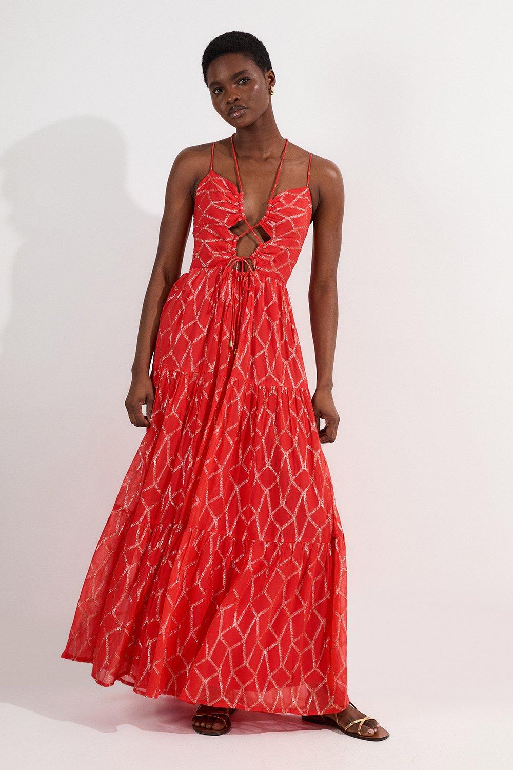 ★Karen Millen★ スパークルネクタイティアードスカートドレス bkk24492_orange_xl.jpg?w=280&