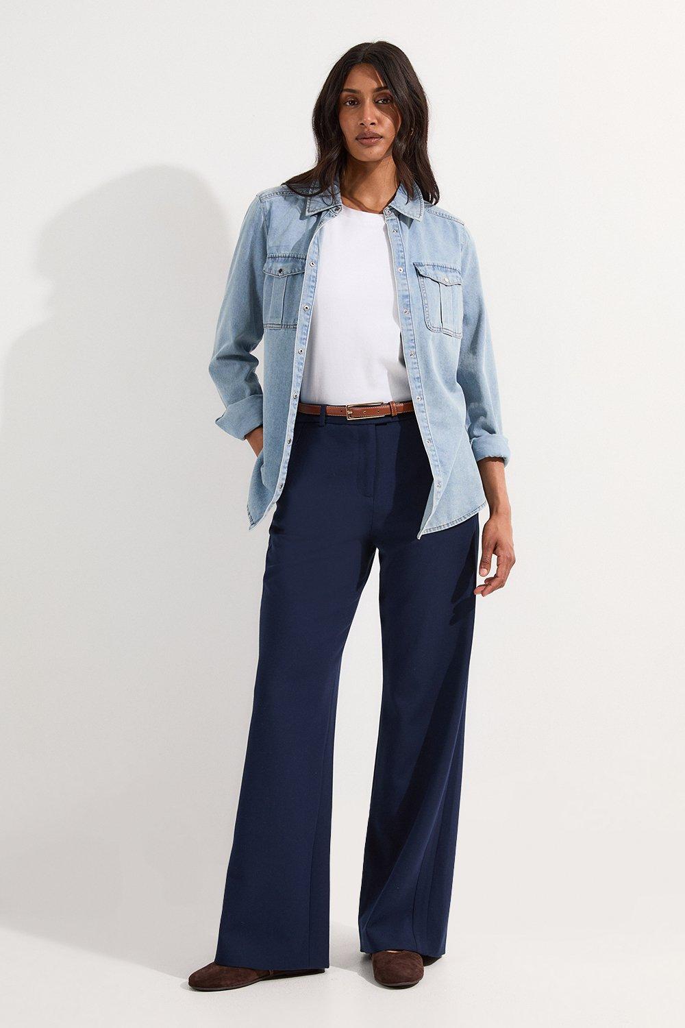 Tailored Pleated Wide Leg Pants | Karen Millen