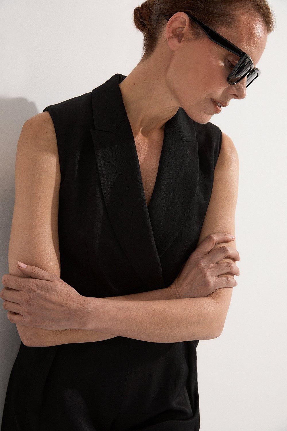 Compact Stretch Tailored Button Bodice Jumpsuit | Karen Millen Compact Stretch Tailored Button Bodice Jumpsuit | Karen Millen