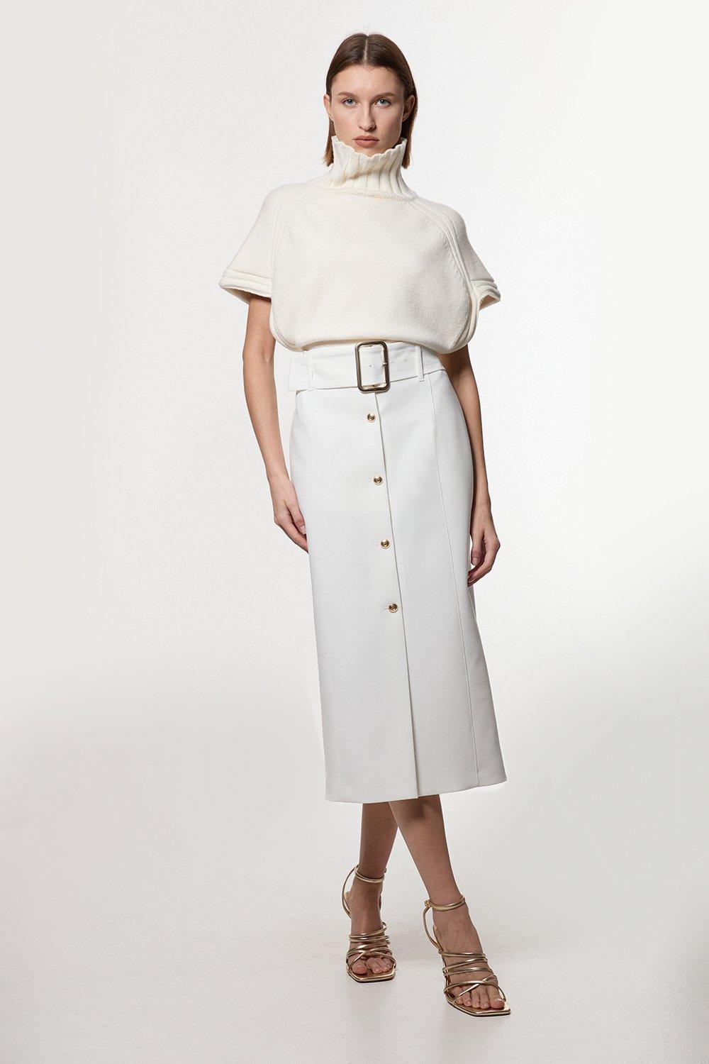 Premium Linen Viscose Fluid Tailored Maxi Full Skirt | Karen