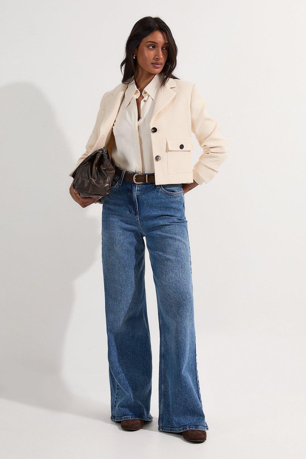 Reversible Shearling Collarless Jacket | Karen Millen