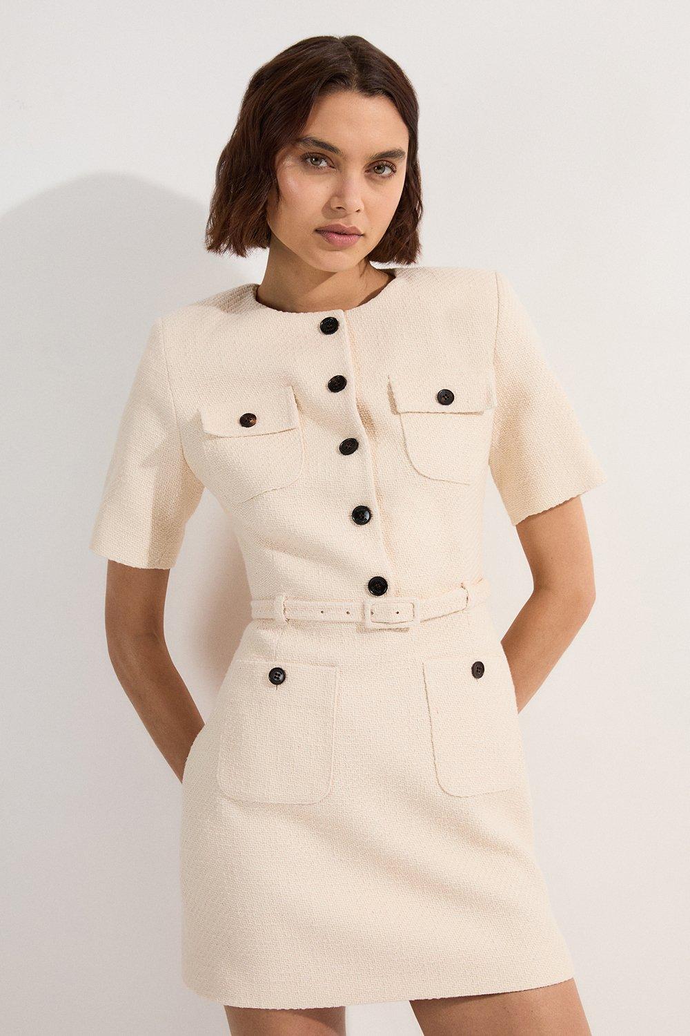 Figure Form Bandage Blazer Style Knit Mini Dress | Karen Millen Figure Form Bandage Blazer Style Knit Mini Dress | Karen Millen