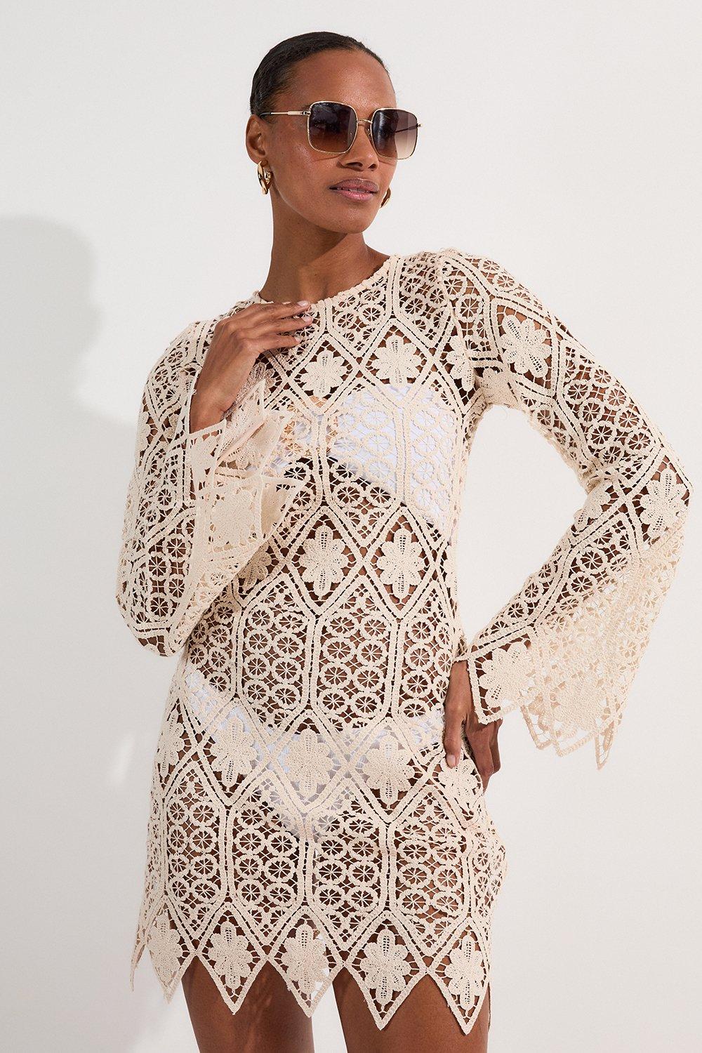 Puff Sleeve Viscose Metallic Thread Woven Kimono | Karen Millen