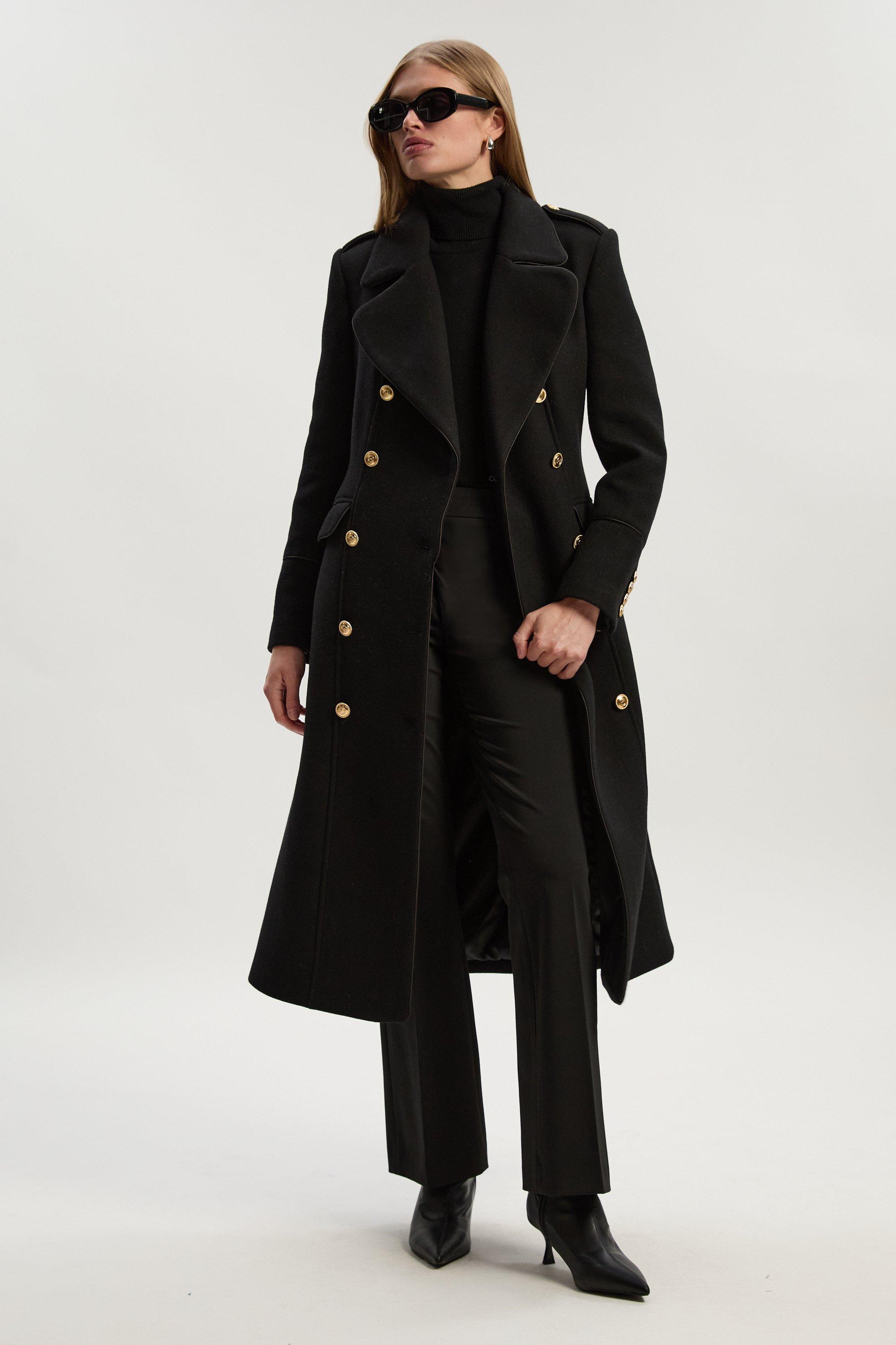 Lydia Millen Italian Manteco Wool Blend Belted Double