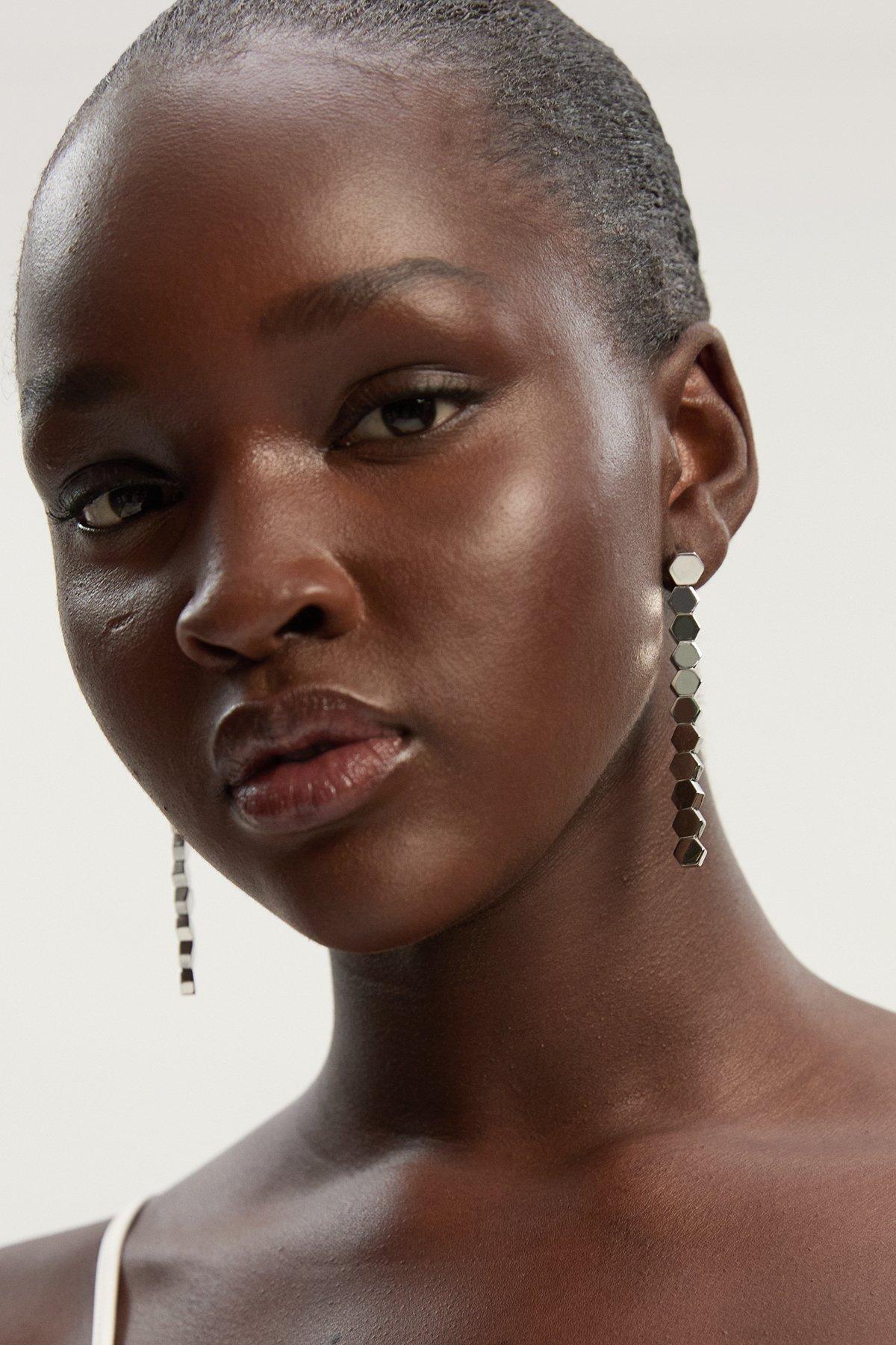 Premium Diamante Drop Long Earrings | Karen Millen
