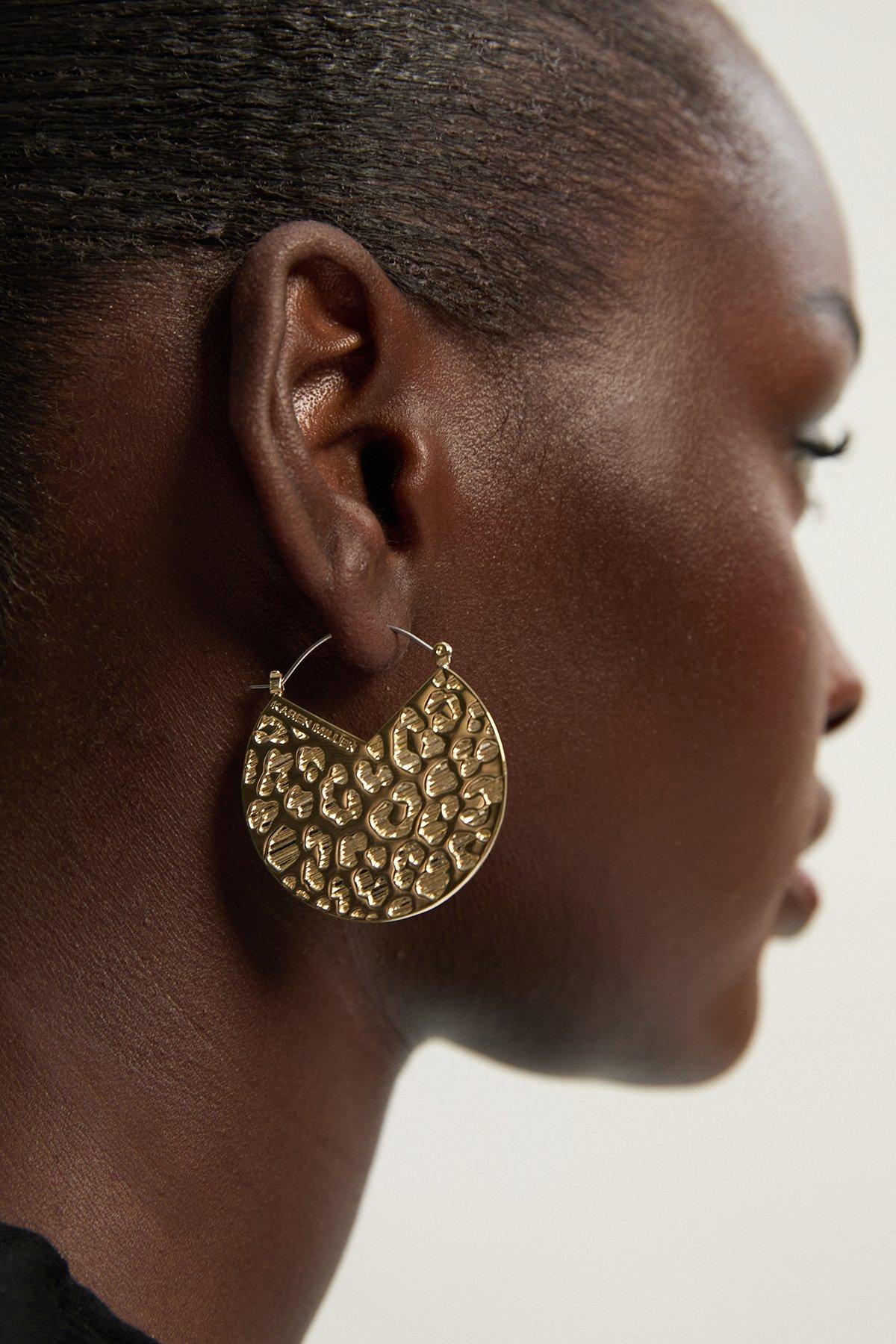 Gold Plated Flower Earrings | Karen Millen