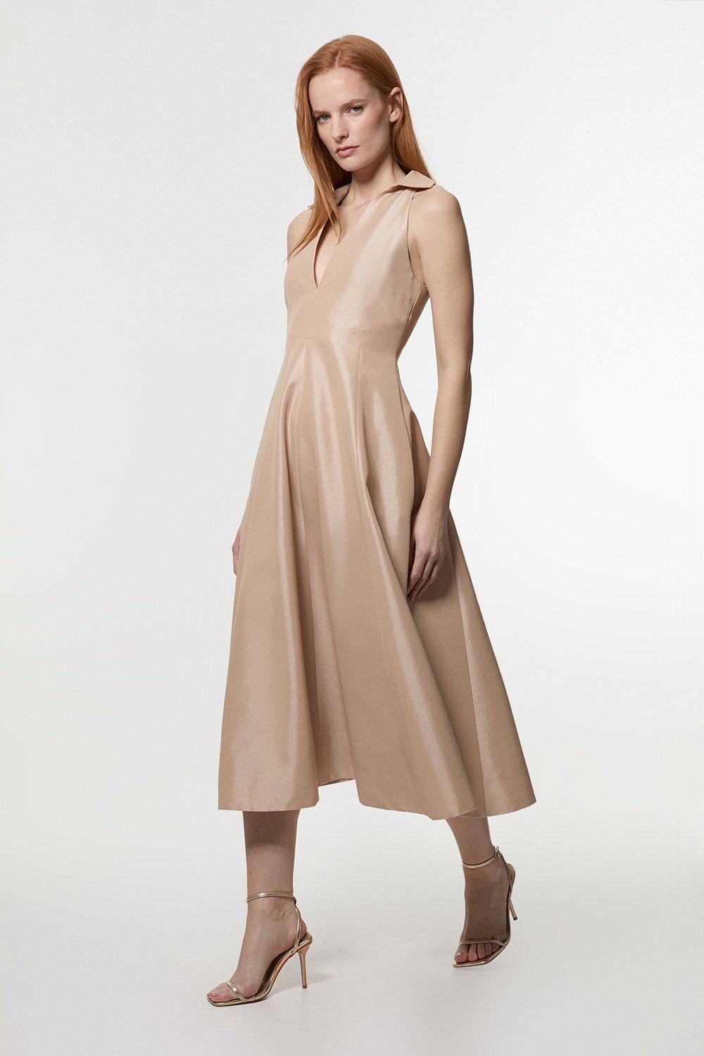 Petite Tailored Crepe Pleated Buckle Detail Sleeveless