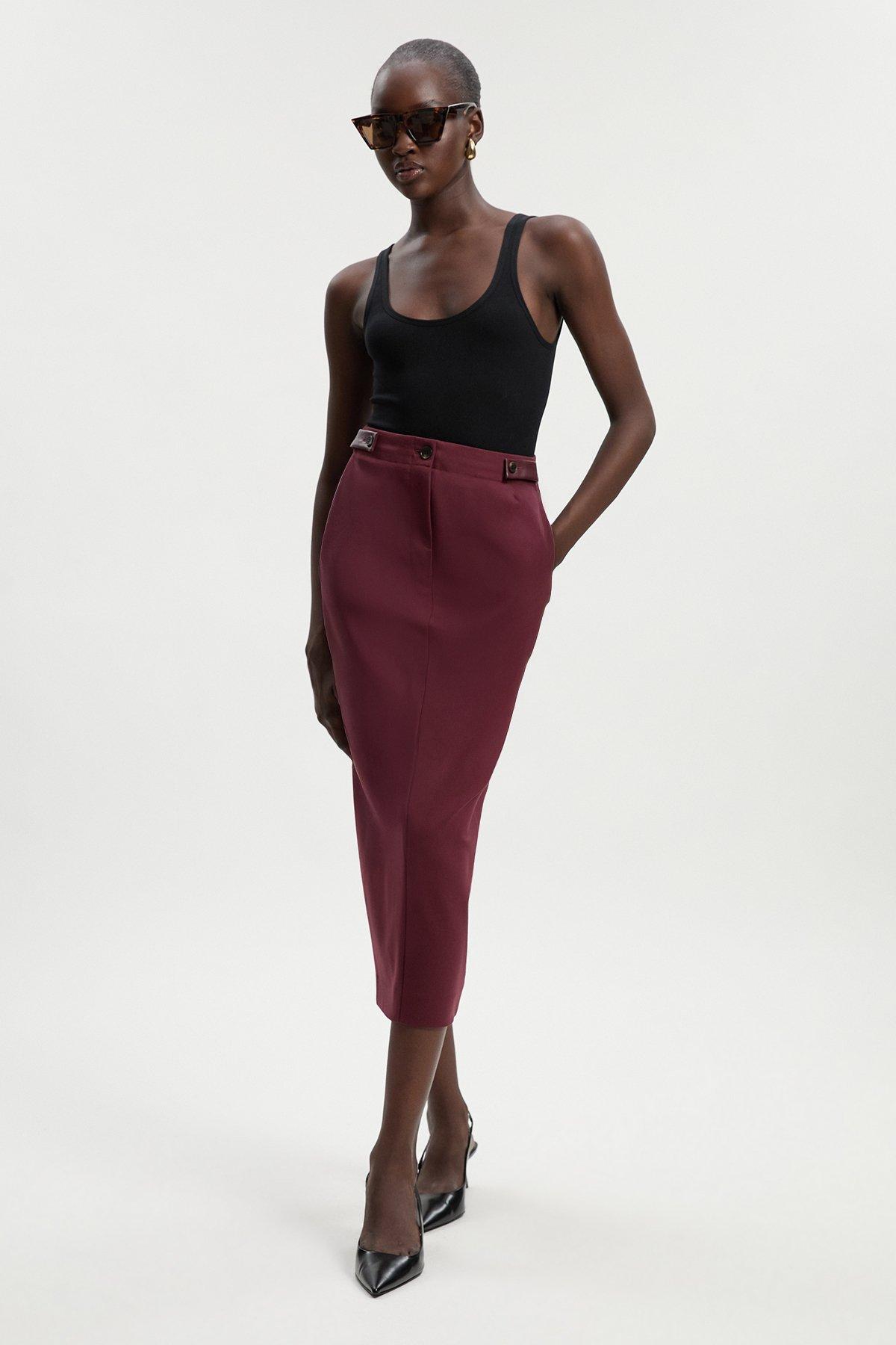 Scallop Beaded And Embellished Midi Skirt | Karen Millen