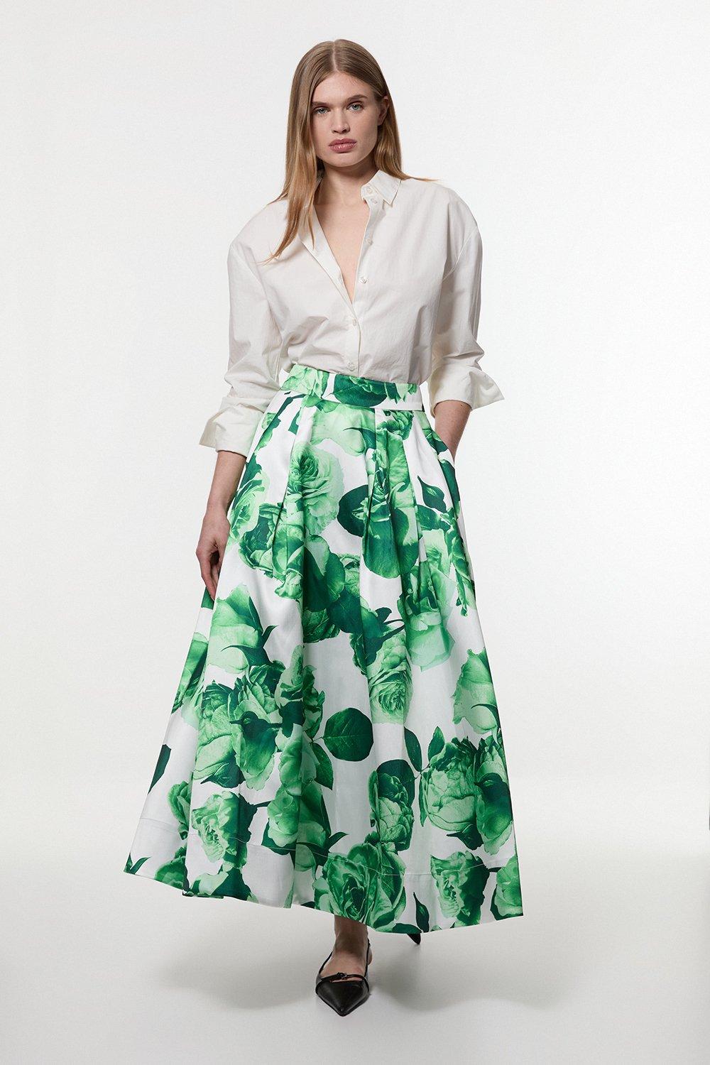 【KAREN MILLEN】ツイル プロム マキシ スカート bkk14694_red_xl?$