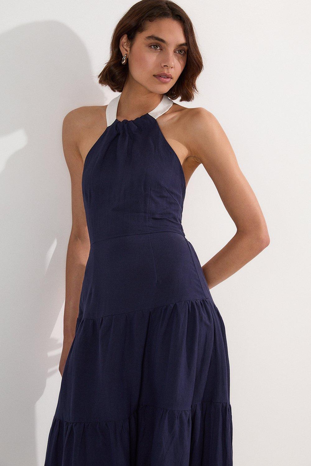 Petite Lace Trailing Floral Ombre Woven Maxi Dress | Karen