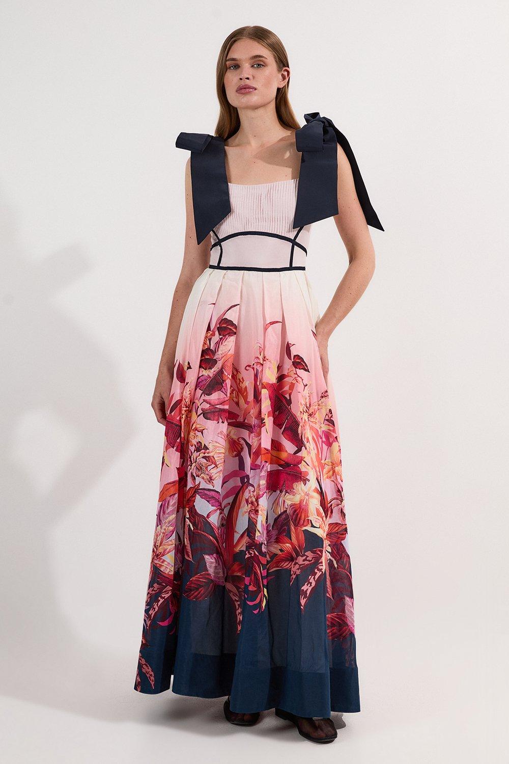 KAREN MILLEN☆llic Angel Sleeve ワンピース 2色【UK発】 Crystal Applique Angel Sleeve Woven Maxi Dress | Karen Millen