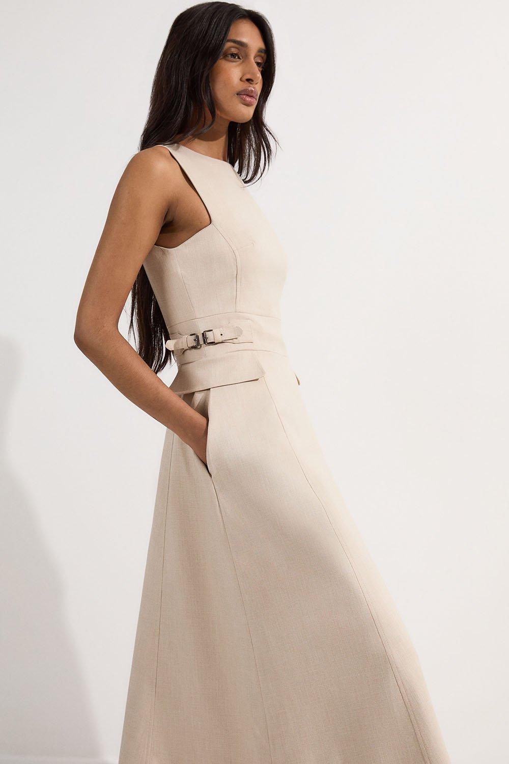 Off The Shoulder Taffeta Ruffle Woven Maxi Dress | Karen Millen