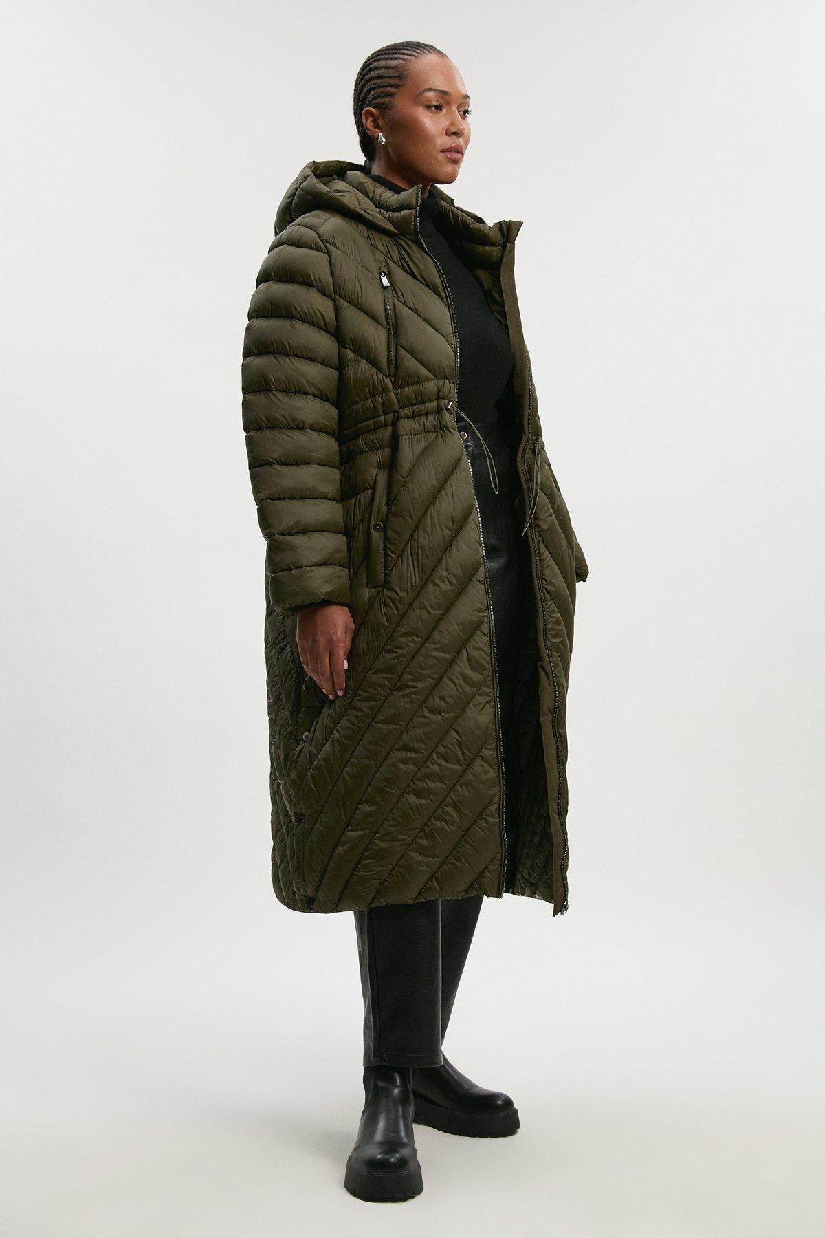 Plus Size Lightweight Knee Length Packable Coat | Karen Millen