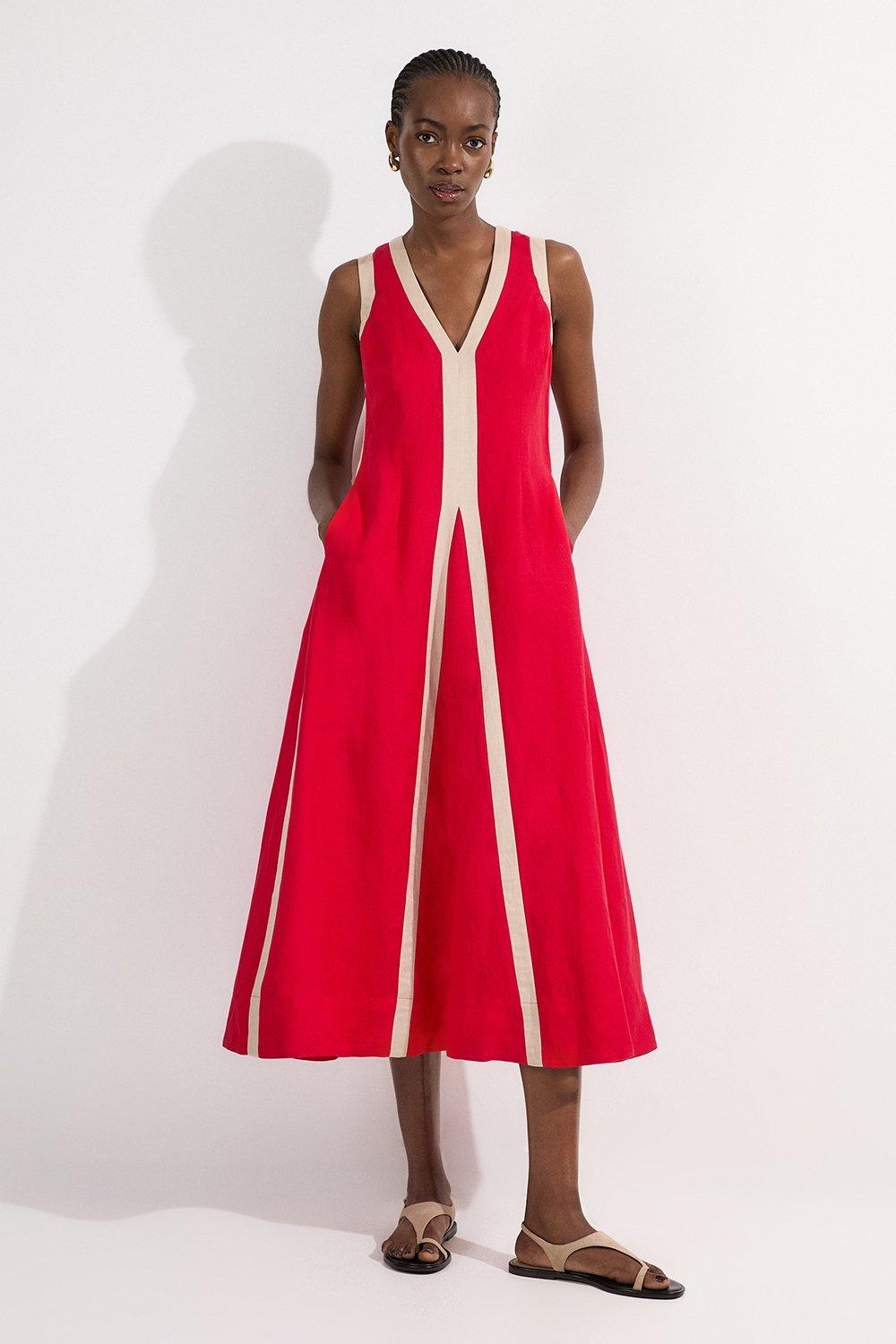 Premium Beaded Georgette Woven Maxi Dress | Karen Millen