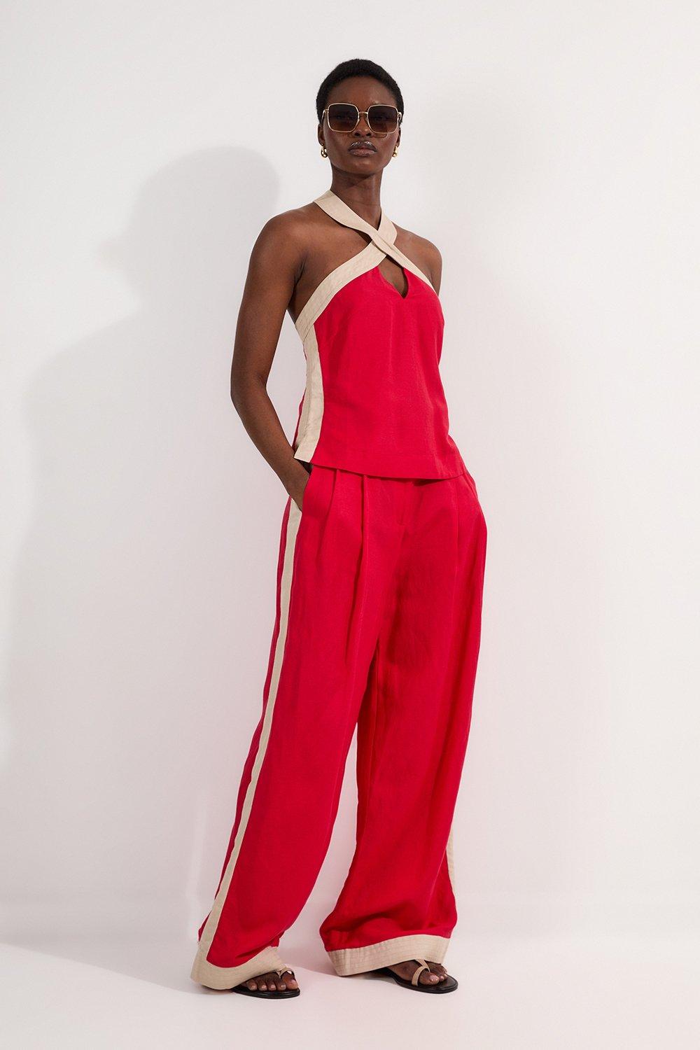 【2plan】Roville long wide slacks Roz & Ali™ Pleated Wide Leg Trouser Pants - Plus – Dressbarn