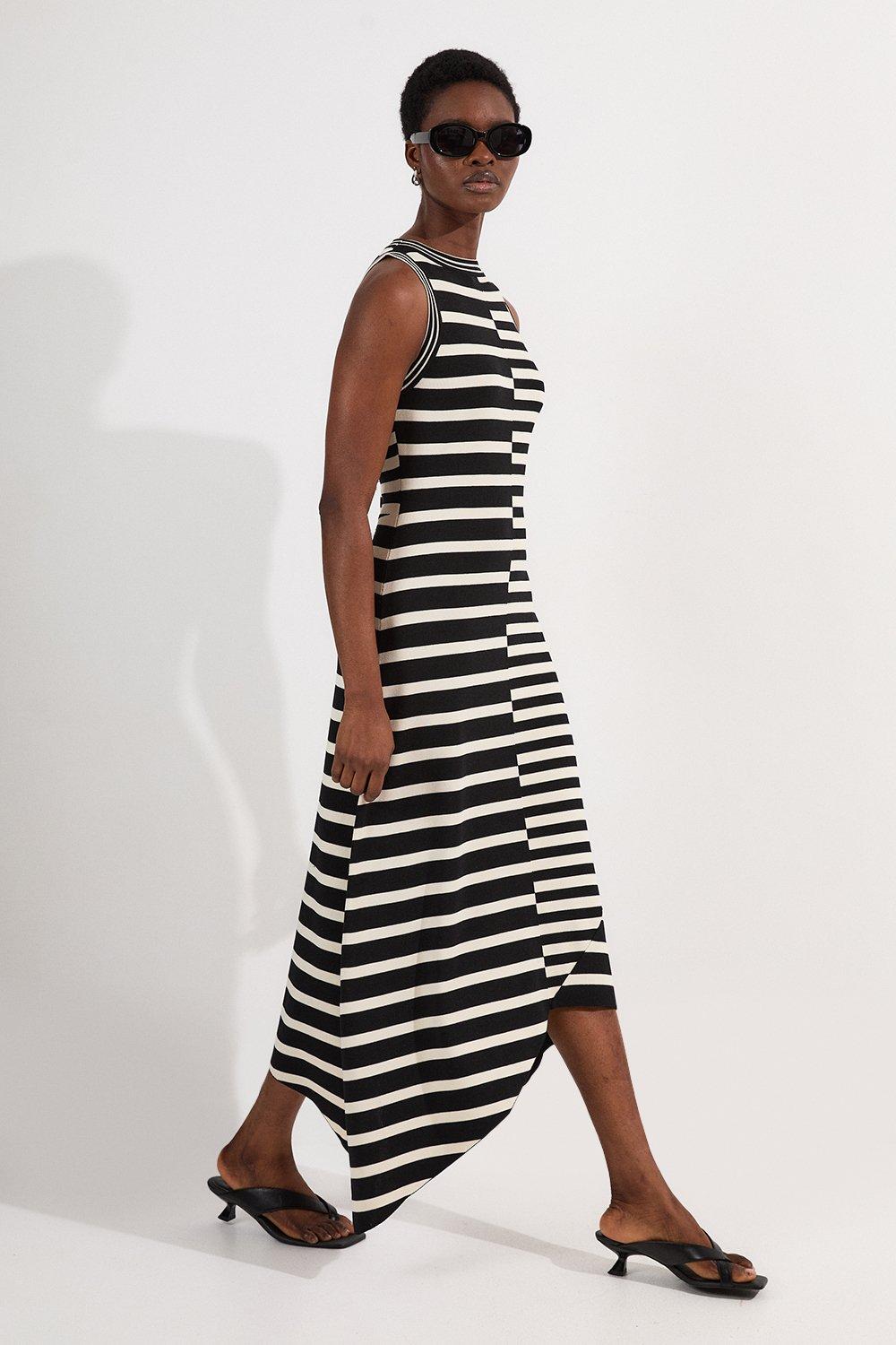 Petite Figure Form Bandage Tassel Asymmetric Dress | Karen