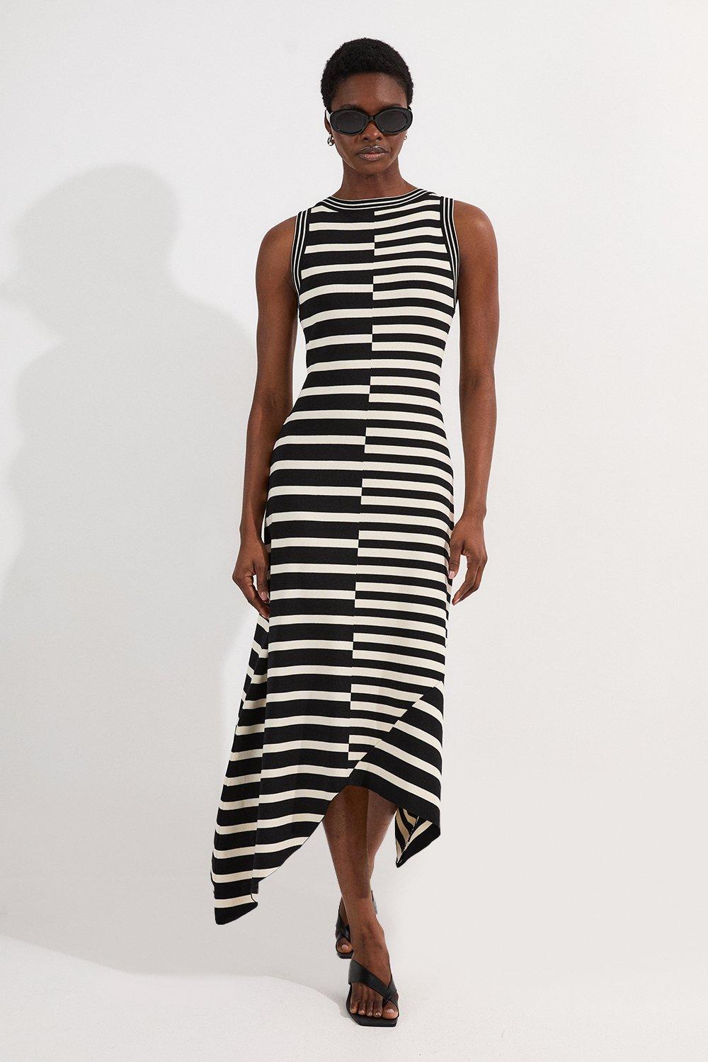 Light Weight Summer Knit Midi Pencil Dress | Karen Millen