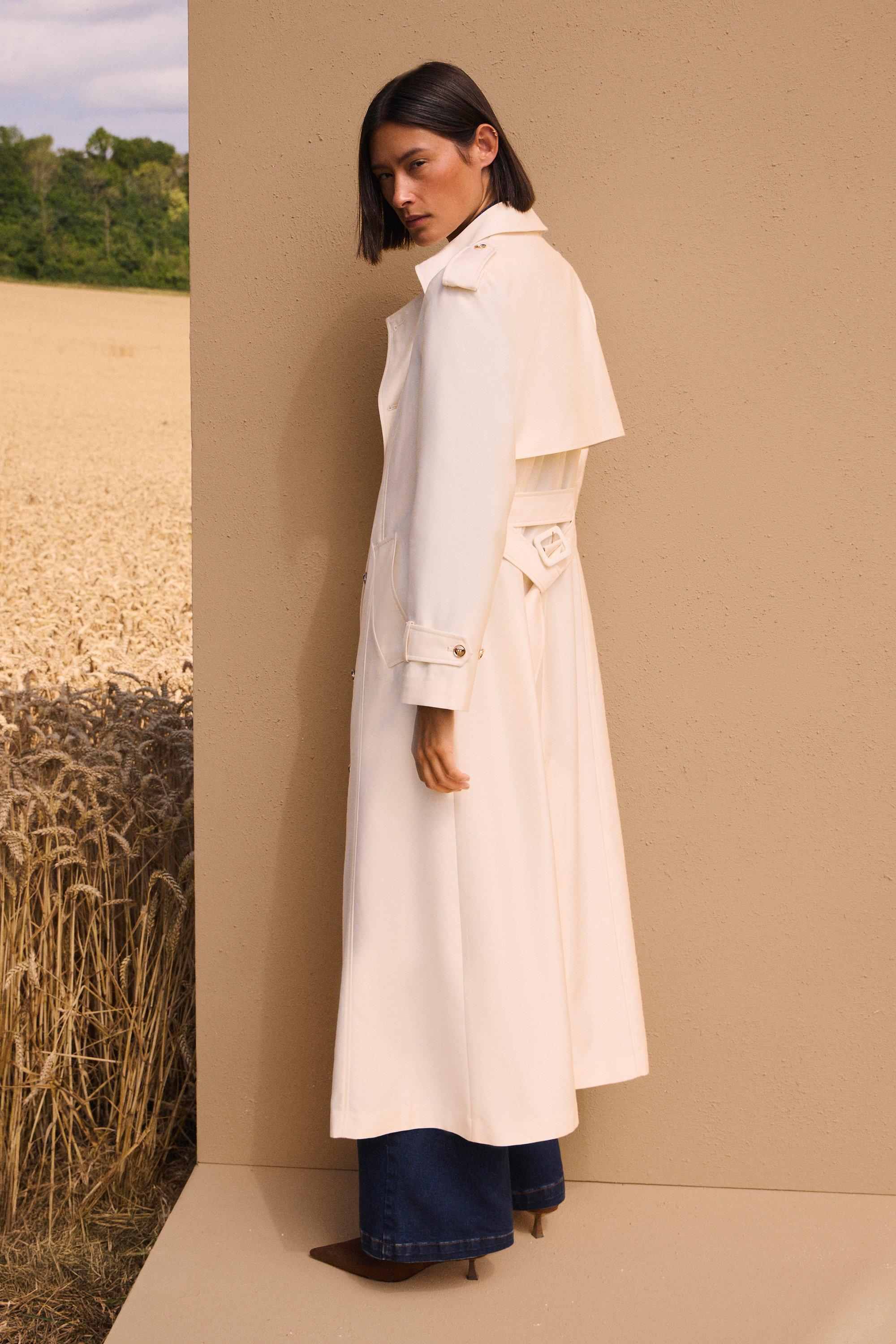 Tailored Sleeveless Belted Trench Coat | Karen Millen